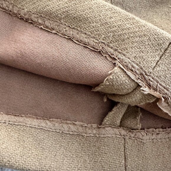 Vintage 70s Tan Wool-Blend A-Line Mini Skirt Sz 26 - Picture 6 of 6